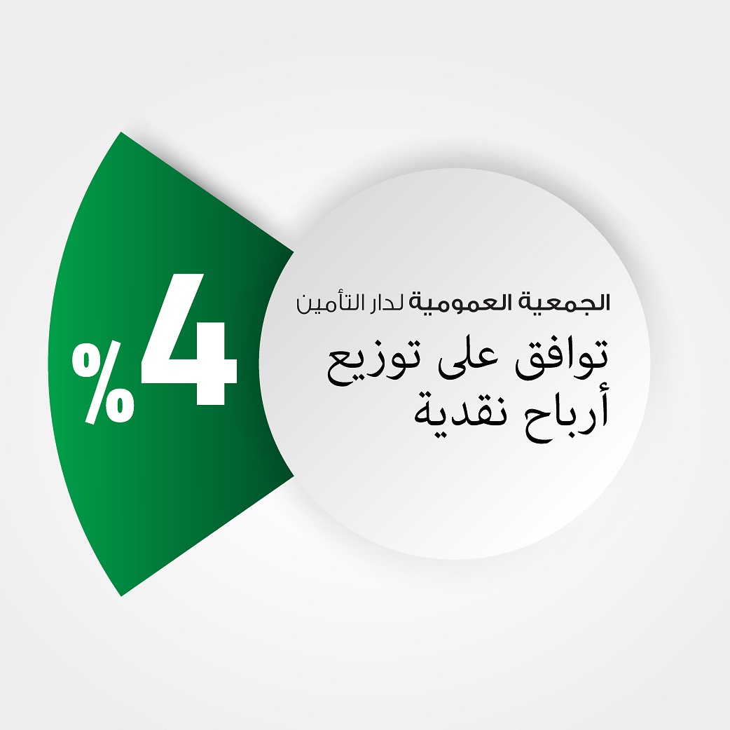 الجمعية العمومية لدار التأمين توافق على توزيع 4% أرباح نقدية