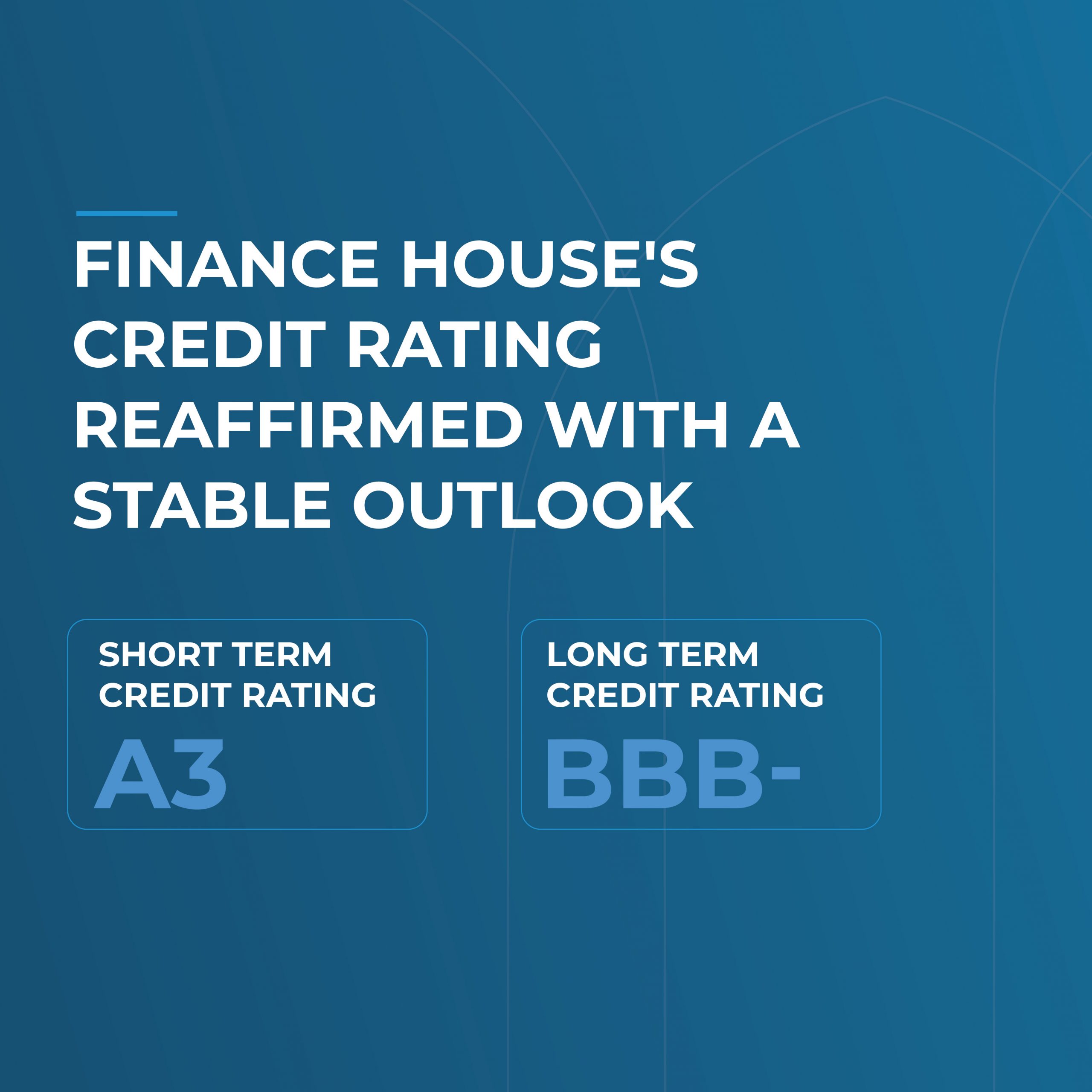Finance House’s Investment Grade Credit Ratings Reaffirmed with a Stable Outlook